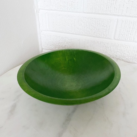 Crate&Barrel Accents Crate And Barrel Tree Spirt Green Wood Bowl